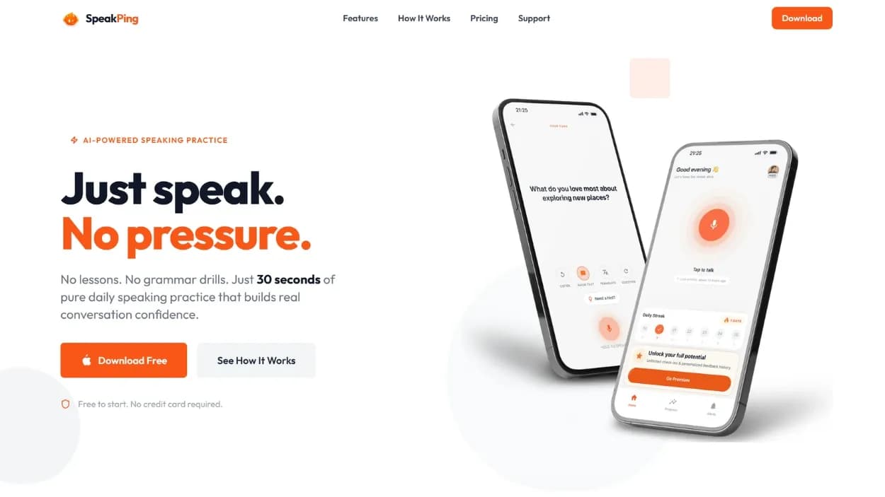 SpeakPing — 30-Second Daily Speaking